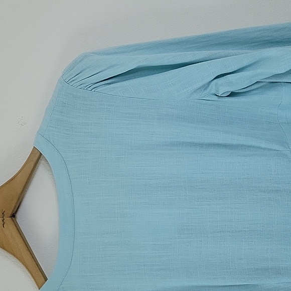 NWOT J. Jill Light Blue Linen Blend Button Down Dress Size Small Petite SP - Picture 6 of 8